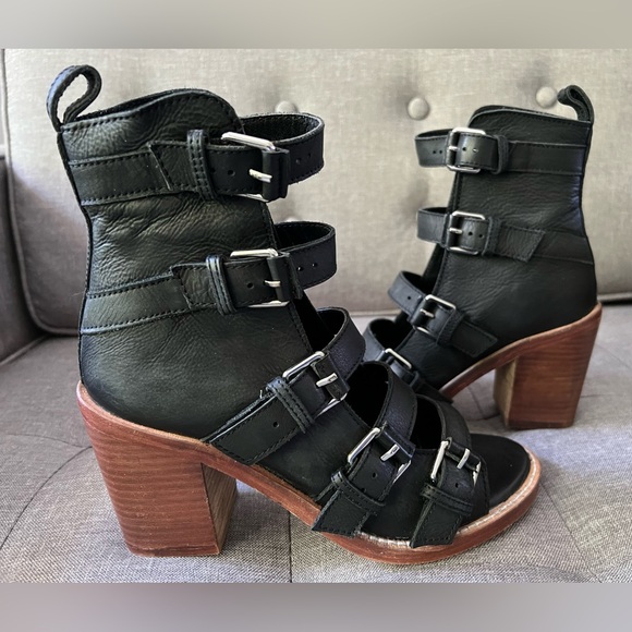 FREE PEOPLE BUCKLE UP BABY BLOCK HEELS - Picture 4 of 11